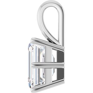 10K White Gold 9x7 mm Emerald Charm/Pendant Mounting – image 5