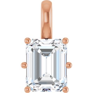 14K Rose Gold 9x7 mm Emerald Charm/Pendant Mounting