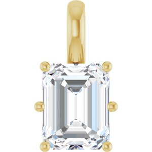 10K Yellow Gold 9x7 mm Emerald Charm/Pendant Mounting