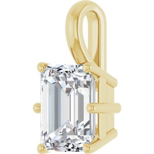 18K Yellow Gold 9x7 mm Emerald Charm/Pendant Mounting – image 3