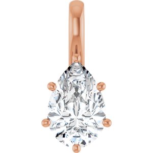 18K Rose Gold 12x8 mm Pear Charm/Pendant Mounting