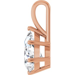 18K Rose Gold 12x8 mm Pear Charm/Pendant Mounting – image 5