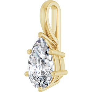 14K Yellow Gold 12x8 mm Pear Charm/Pendant Mounting – image 3