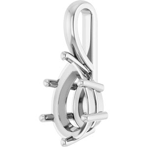 Sterling Silver 12x8 mm Pear Charm/Pendant Mounting – image 4