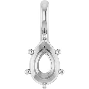 Platinum 9x6 mm Pear Charm/Pendant Mounting – image 2