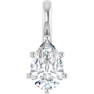 Platinum 9x6 mm Pear Charm/Pendant Mounting