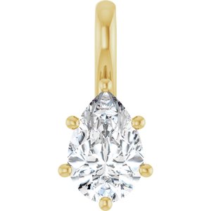 10K Yellow Gold 9x6 mm Pear Charm/Pendant Mounting