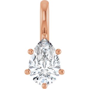 10K Rose Gold 9x6 mm Pear Charm/Pendant Mounting