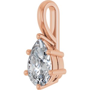 10K Rose Gold 9x6 mm Pear Charm/Pendant Mounting – image 3