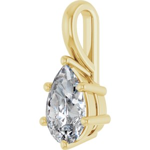 18K Yellow Gold 9x6 mm Pear Charm/Pendant Mounting – image 3