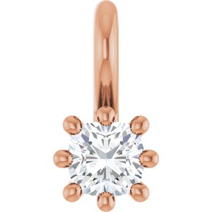 18K Rose Gold 3 mm Cushion Charm/Pendant Mounting