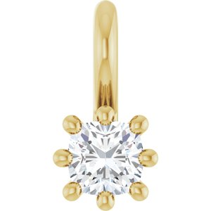 18K Yellow Gold 3 mm Cushion Charm/Pendant Mounting