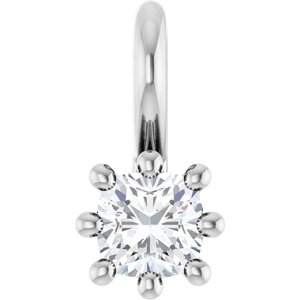 14K X1 White Gold 3 mm Cushion Charm/Pendant Mounting