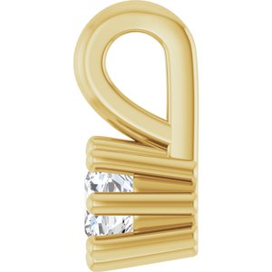 18K Yellow Gold 3 mm Cushion Charm/Pendant Mounting – image 5