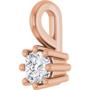 18K Rose Gold 3 mm Cushion Charm/Pendant Mounting – image 3