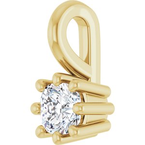 18K Yellow Gold 3 mm Cushion Charm/Pendant Mounting – image 3