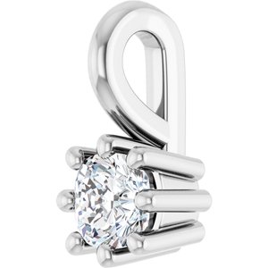 Platinum 3 mm Cushion Charm/Pendant Mounting – image 3