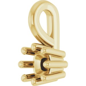 10K Yellow Gold 3 mm Cushion Charm/Pendant Mounting – image 4