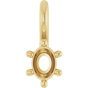 10K Yellow Gold 4x3 mm Oval Charm/Pendant Mounting – image 2