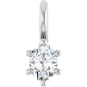 14K X1 White Gold 4x3 mm Oval Charm/Pendant Mounting