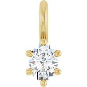 18K Yellow Gold 4x3 mm Oval Charm/Pendant Mounting