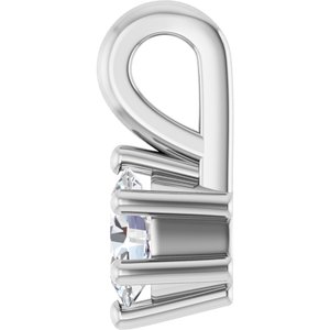 18K White Gold 4x3 mm Oval Charm/Pendant Mounting – image 5