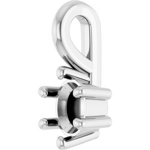 14K X1 White Gold 4x3 mm Oval Charm/Pendant Mounting – image 4