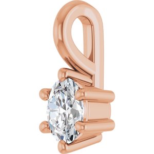 14K Rose Gold 4x3 mm Oval Charm/Pendant Mounting – image 3