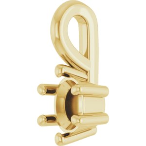18K Yellow Gold 4x3 mm Oval Charm/Pendant Mounting – image 4