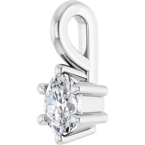 14K X1 White Gold 4x3 mm Oval Charm/Pendant Mounting – image 3
