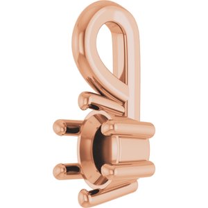 18K Rose Gold 4x3 mm Oval Charm/Pendant Mounting – image 4