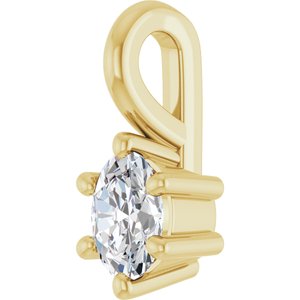 10K Yellow Gold 4x3 mm Oval Charm/Pendant Mounting – image 3