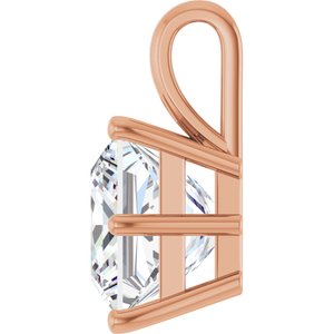 18K Rose Gold 10 mm Square Charm/Pendant Mounting – image 5