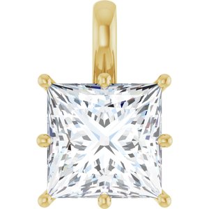 14K Yellow Gold 10 mm Square Charm/Pendant Mounting