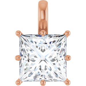 18K Rose Gold 10 mm Square Charm/Pendant Mounting