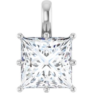 14K X1 White Gold 10 mm Square Charm/Pendant Mounting
