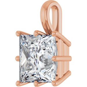 18K Rose Gold 10 mm Square Charm/Pendant Mounting – image 3