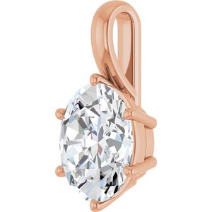14K Rose Gold 12x10 mm Oval Charm/Pendant Mounting – image 3