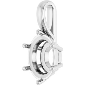 14K X1 White Gold 12x10 mm Oval Charm/Pendant Mounting – image 4