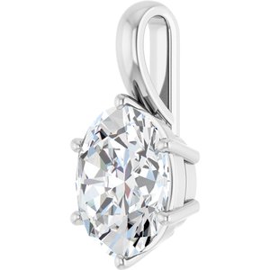 18K White Gold 12x10 mm Oval Charm/Pendant Mounting – image 3