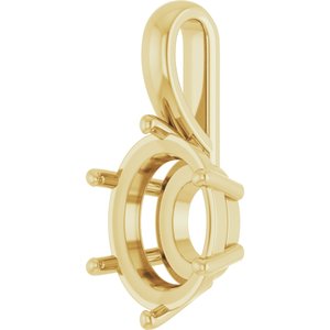 10K Yellow Gold 12x10 mm Oval Charm/Pendant Mounting – image 4