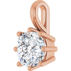14K Rose Gold 7 mm Cushion Charm/Pendant Mounting – image 3