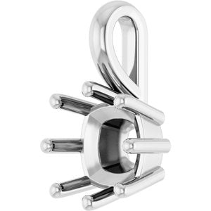 Sterling Silver 7 mm Cushion Charm/Pendant Mounting – image 4