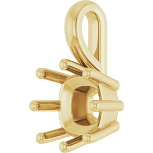 14K Yellow Gold 7 mm Cushion Charm/Pendant Mounting – image 4