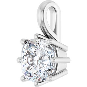 14K X1 White Gold 7 mm Cushion Charm/Pendant Mounting – image 3