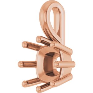 14K Rose Gold 7 mm Cushion Charm/Pendant Mounting – image 4