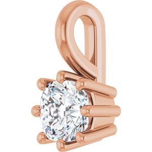 14K Rose Gold 4 mm Cushion Charm/Pendant Mounting – image 3