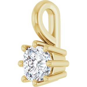 10K Yellow Gold 4 mm Cushion Charm/Pendant Mounting – image 3