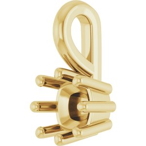 10K Yellow Gold 4 mm Cushion Charm/Pendant Mounting – image 4