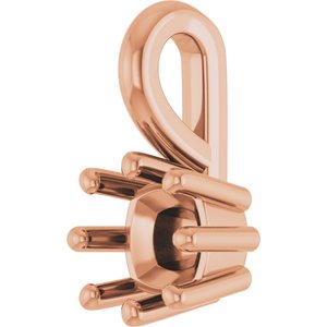 18K Rose Gold 4 mm Cushion Charm/Pendant Mounting – image 4